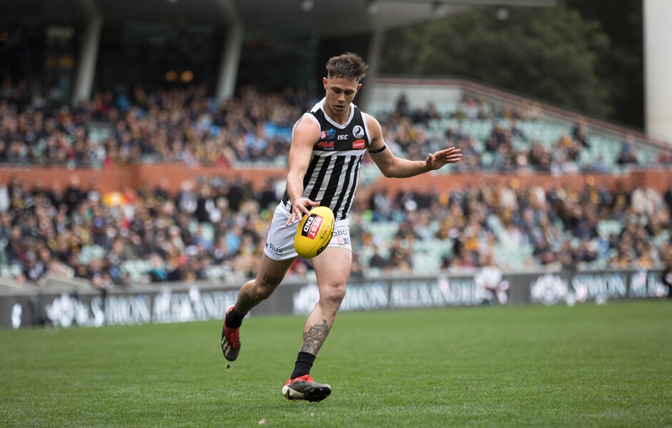 AJ-SANFL-main.jpg Port Adelaide speedster Aidyn Johnson has been offered a suspension by the SANFL Match Review Panel. - Port Adelaide Magpies,Billy Frampton,Aidyn Johnson